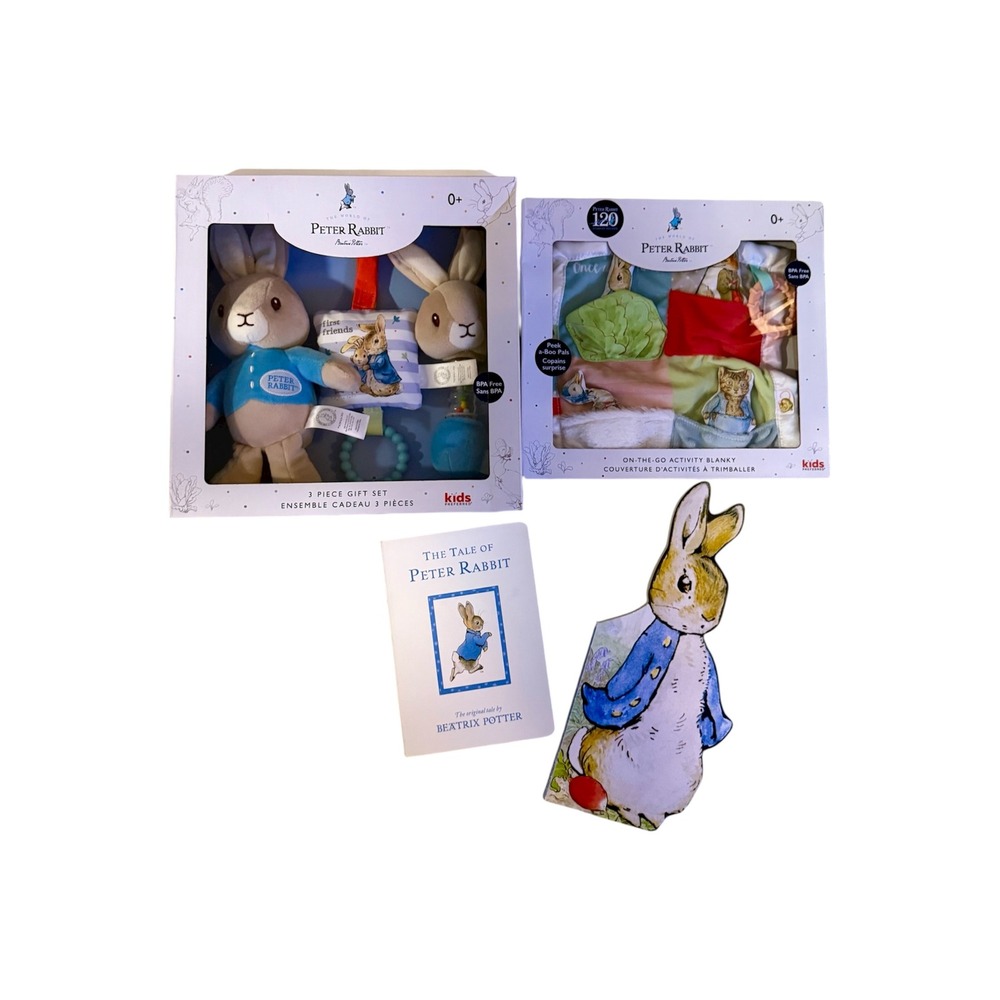 Peter Rabbit Baby Gift Set Activity Blanky & Board Books Beatrix Potter 4pc Lot